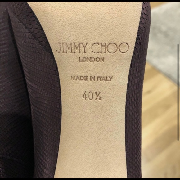 *SOLD*Jimmy Choo Purple Snakeskin Stiletto Boots - Picture 4 of 5